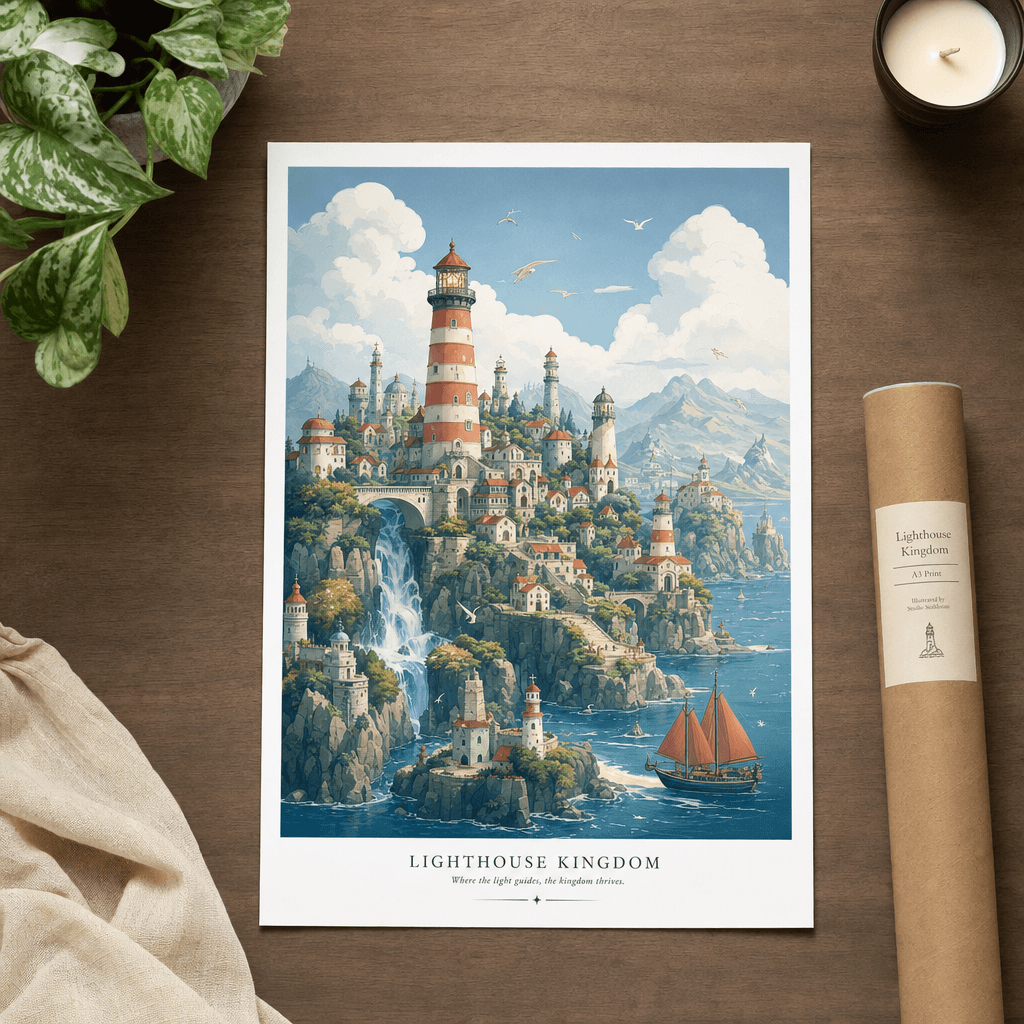 Lighthouse Kingdom — A3 Print